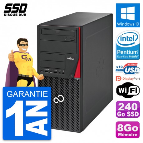 PC Tour Fujitsu Esprimo P720 Intel G3220 RAM 8Go SSD 240Go Windows 10 Wifi
