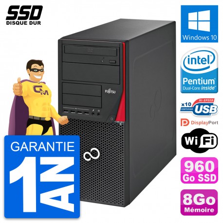 PC Tour Fujitsu Esprimo P720 Intel G3220 RAM 8Go SSD 960Go Windows 10 Wifi