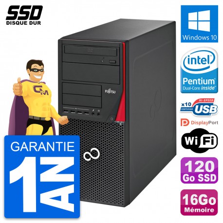 PC Tour Fujitsu Esprimo P720 Intel G3220 RAM 16Go SSD 120Go Windows 10 Wifi