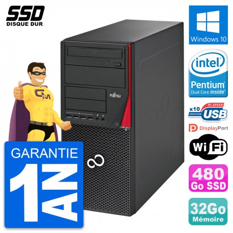PC Tour Fujitsu Esprimo P720 Intel G3220 RAM 32Go SSD 480Go Windows 10 Wifi
