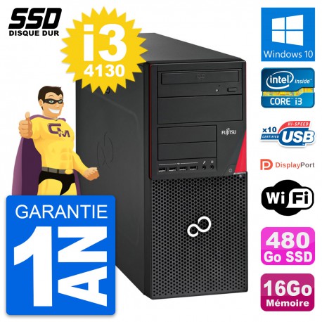 PC Tour Fujitsu Esprimo P720 Intel i3-4130 RAM 16Go SSD 480Go Windows 10 Wifi