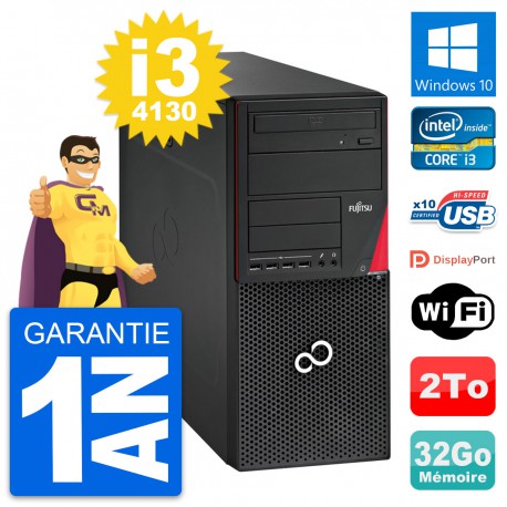 PC Tour Fujitsu Esprimo P720 Intel i3-4130 RAM 32Go Disque 2To Windows 10 Wifi