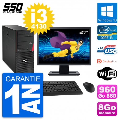 PC Tour Fujitsu P720 Ecran 27" Intel i3-4130 RAM 8Go SSD 960Go Windows 10 Wifi