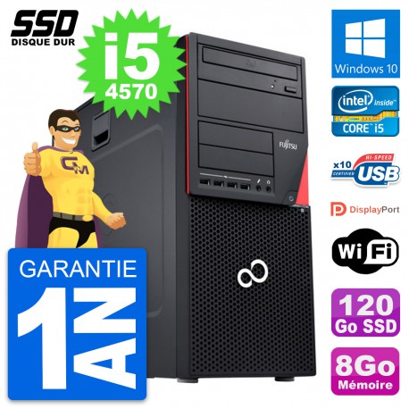 PC Tour Fujitsu Esprimo P720 Intel i5-4570 RAM 8Go SSD 120Go Windows 10 Wifi