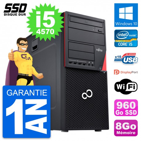PC Tour Fujitsu Esprimo P720 Intel i5-4570 RAM 8Go SSD 960Go Windows 10 Wifi