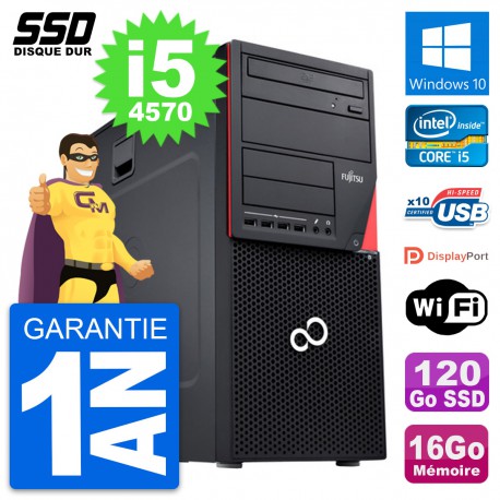 PC Tour Fujitsu Esprimo P720 Intel i5-4570 RAM 16Go SSD 120Go Windows 10 Wifi