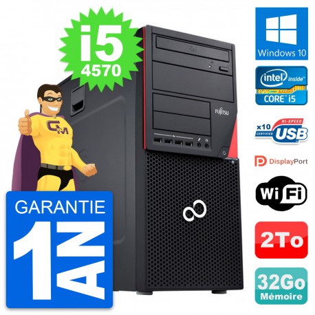 PC Tour Fujitsu Esprimo P720 Intel i5-4570 RAM 32Go Disque 2To Windows 10 Wifi