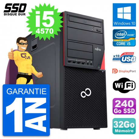 PC Tour Fujitsu Esprimo P720 Intel i5-4570 RAM 32Go SSD 240Go Windows 10 Wifi