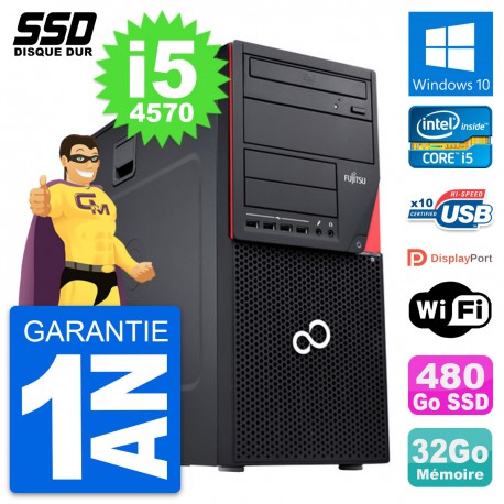 PC Tour Fujitsu Esprimo P720 Intel i5-4570 RAM 32Go SSD 480Go Windows 10 Wifi