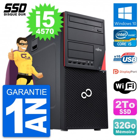 PC Tour Fujitsu Esprimo P720 Intel Core i5-4570 RAM 32Go SSD 2To Windows 10 Wifi