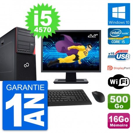 PC Tour Fujitsu P720 Ecran 22" i5-4570 RAM 16Go Disque 500Go Windows 10 Wifi