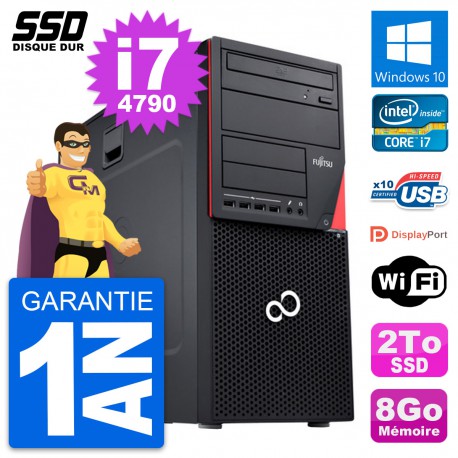 PC Tour Fujitsu Esprimo P720 Intel Core i7-4790 RAM 8Go SSD 2To Windows 10 Wifi