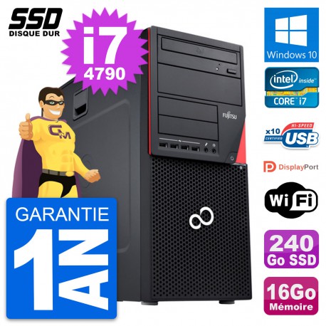 PC Tour Fujitsu Esprimo P720 Intel i7-4790 RAM 16Go SSD 240Go Windows 10 Wifi
