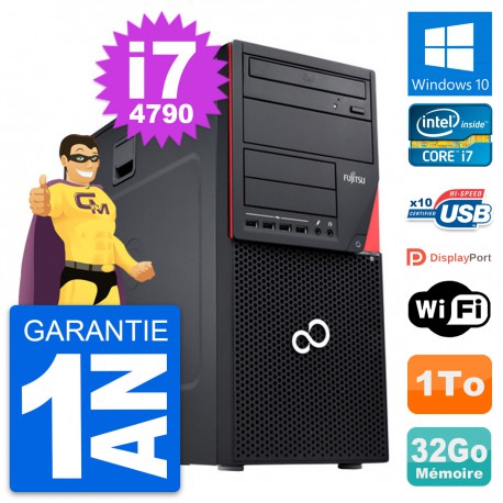 PC Tour Fujitsu Esprimo P720 Intel i7-4790 RAM 32Go Disque 1To Windows 10 Wifi
