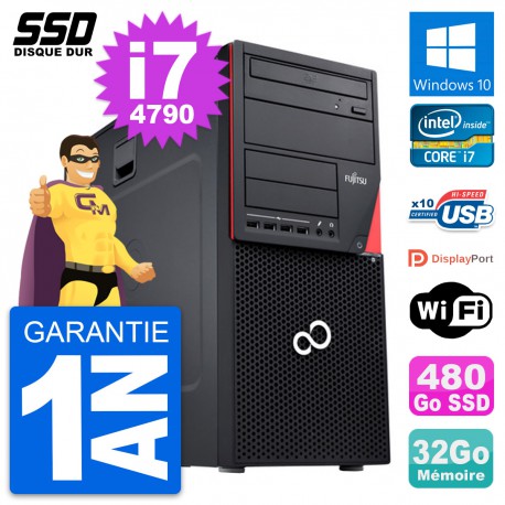 PC Tour Fujitsu Esprimo P720 Intel i7-4790 RAM 32Go SSD 480Go Windows 10 Wifi