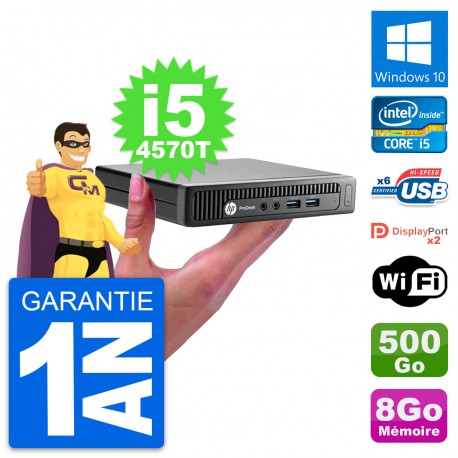 Mini PC HP ProDesk 600 G1 DM Intel G3220T RAM 4Go Disque 500Go Windows XP Pro