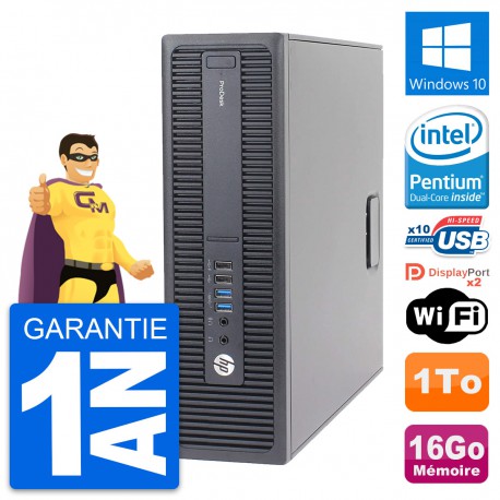 PC HP ProDesk 600 G2 SFF Intel G4400 RAM 16Go Disque Dur 1To Windows 10 Wifi