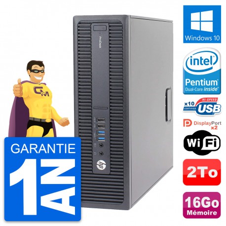 PC HP ProDesk 600 G2 SFF Intel G4400 RAM 16Go Disque Dur 2To Windows 10 Wifi