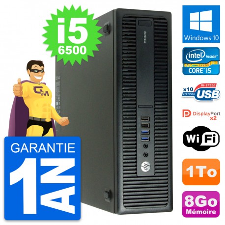 PC HP ProDesk 600 G2 SFF Intel Core i5-6500 RAM 8Go Disque 1To Windows 10 Wifi