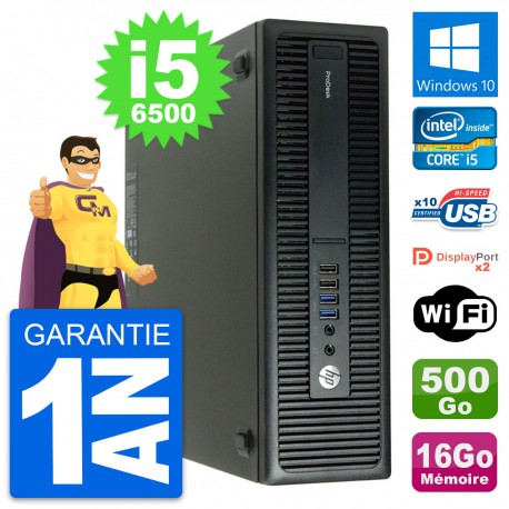 PC HP ProDesk 600 G2 SFF Intel i5-6500 RAM 16Go Disque Dur 500Go Windows 10 Wifi