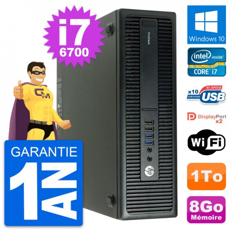 PC HP ProDesk 600 G2 SFF Intel Core i7-6700 RAM 8Go Disque 1To Windows 10 Wifi