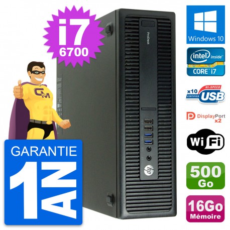 PC HP ProDesk 600 G2 SFF Intel i7-6700 RAM 16Go Disque Dur 500Go Windows 10 Wifi