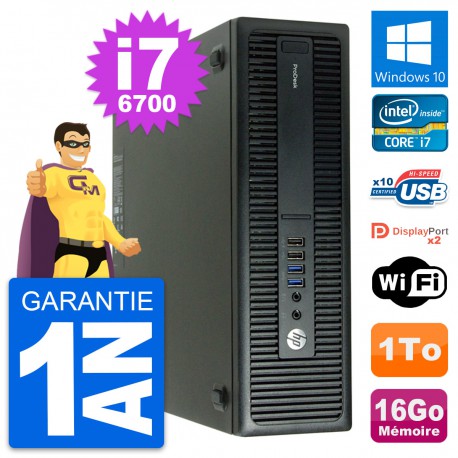 PC HP ProDesk 600 G2 SFF Intel Core i7-6700 RAM 16Go Disque 1To Windows 10 Wifi
