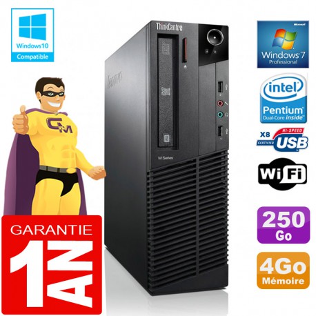 PC Lenovo M92p SFF Intel G630 Ram 4Go Disque 250 Go Graveur DVD Wifi W7