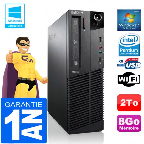 PC Lenovo M92p SFF Intel G630 Ram 8Go Disque 2 To Graveur DVD Wifi W7