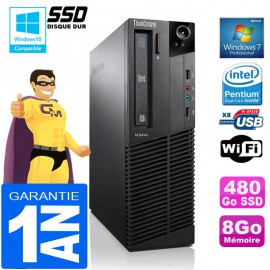 PC Lenovo M92p SFF Intel G630 Ram 8Go Disque 480 Go SSD Graveur DVD Wifi W7