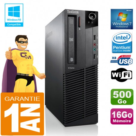 PC Lenovo M92p SFF Intel G630 Ram 16Go Disque 500 Go Graveur DVD Wifi W7