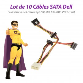 Lot x10 Câblex SATA SAS Dell 700 800 830 840 0J1520 J1520 PowerEdge Alimentation