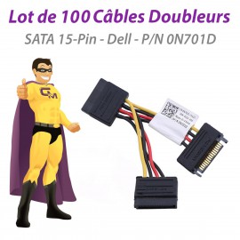 Lot x100 Câbles Doubleurs 2x SATA Dell 0N701D 7020 9020 Adaptateur Alimentation