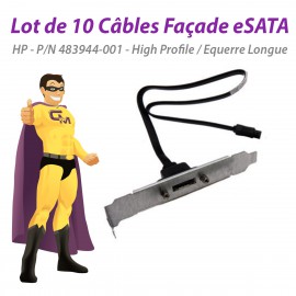 Lot x10 Câbles Façade I/O HP 483944-001 e-SATA 40cm Equerre Longue High Profile