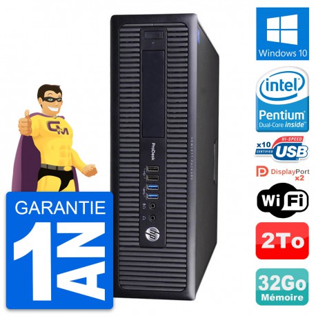 PC HP ProDesk 600 G1 SFF Intel G3220 RAM 32Go Disque Dur 2To Windows 10 Wifi