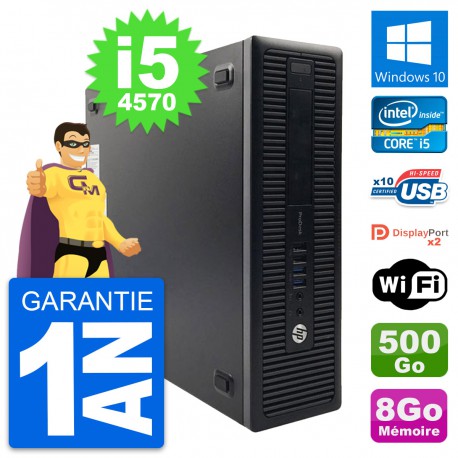 PC HP ProDesk 600 G1 SFF Intel Core i5-4570 RAM 8Go Disque 500Go Windows 10 Wifi