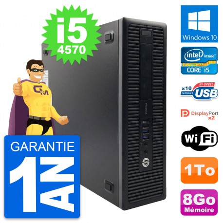 PC HP ProDesk 600 G1 SFF Intel i5-4570 RAM 8Go Disque Dur 1To Windows 10 Wifi