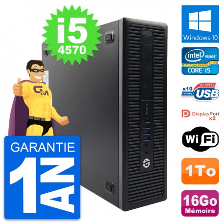 PC HP ProDesk 600 G1 SFF Intel i5-4570 RAM 16Go Disque Dur 1To Windows 10 Wifi