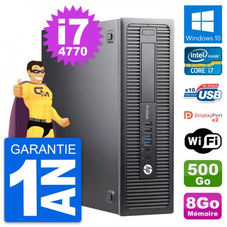 PC HP ProDesk 600 G1 SFF Intel Core i7-4770 RAM 8Go Disque 500Go Windows 10 Wifi