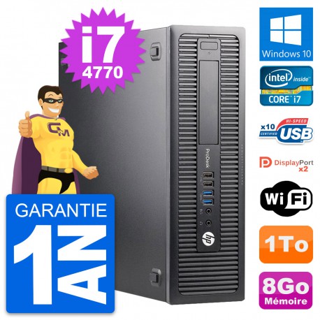 PC HP ProDesk 600 G1 SFF Intel i7-4770 RAM 8Go Disque Dur 1To Windows 10 Wifi
