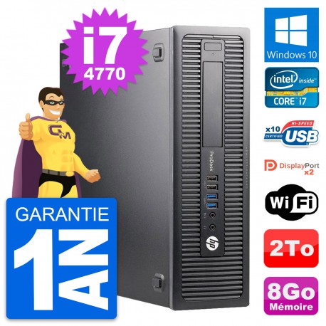 PC HP ProDesk 600 G1 SFF Intel i7-4770 RAM 8Go Disque Dur 2To Windows 10 Wifi