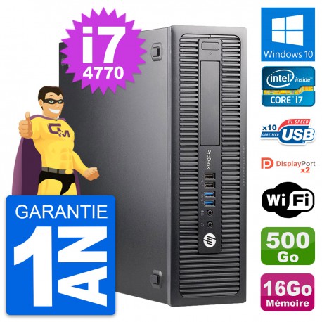 PC HP ProDesk 600 G1 SFF Intel i7-4770 RAM 16Go Disque 500Go Windows 10 Wifi