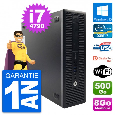 PC HP ProDesk 600 G1 SFF Intel Core i7-4790 RAM 8Go Disque 500Go Windows 10 Wifi