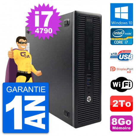 PC HP ProDesk 600 G1 SFF Intel i7-4790 RAM 8Go Disque Dur 2To Windows 10 Wifi