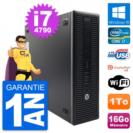 PC HP ProDesk 600 G1 SFF Intel i7-4790 RAM 16Go Disque Dur 1To Windows 10 Wifi