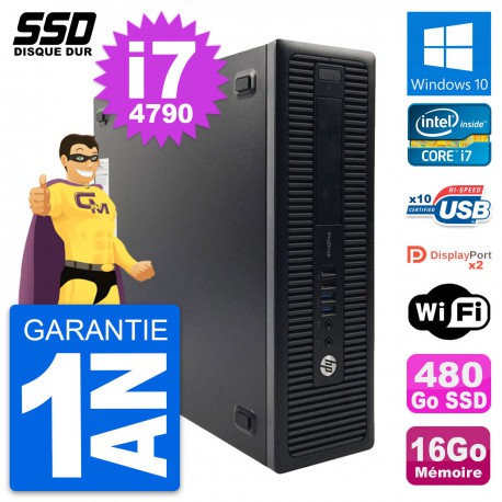 PC HP ProDesk 600 G1 SFF Intel Core i7-4790 RAM 16Go SSD 480Go Windows 10 Wifi