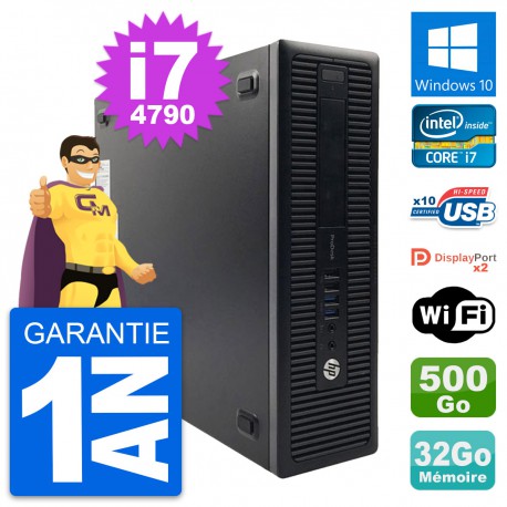 PC HP ProDesk 600 G1 SFF Intel i7-4790 RAM 32Go Disque 500Go Windows 10 Wifi