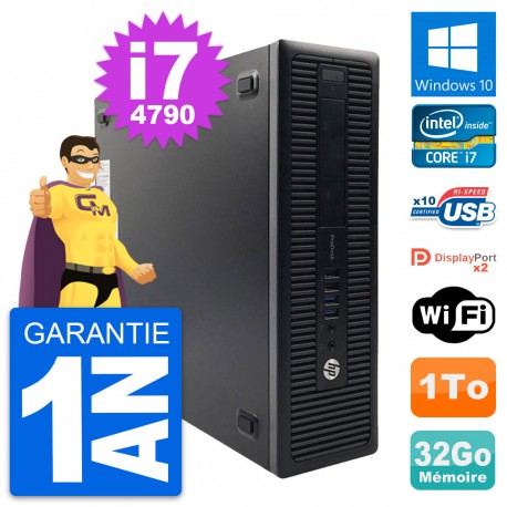 PC HP ProDesk 600 G1 SFF Intel i7-4790 RAM 32Go Disque Dur 1To Windows 10 Wifi