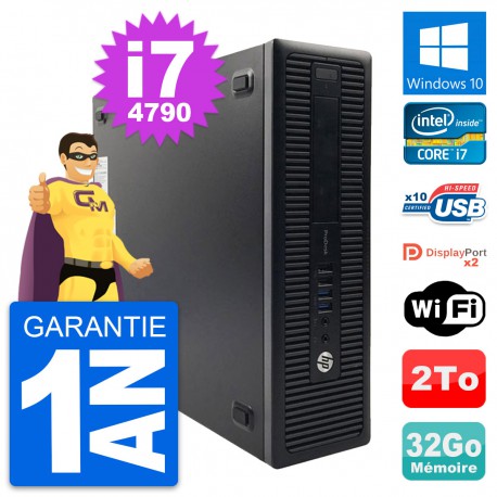 PC HP ProDesk 600 G1 SFF Intel i7-4790 RAM 32Go Disque Dur 2To Windows 10 Wifi