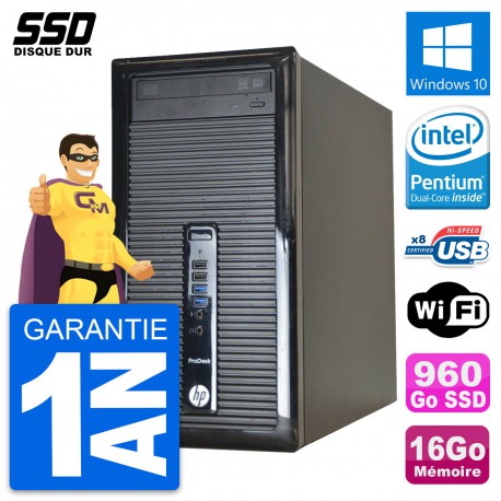 PC Tour HP ProDesk 400 G1 Intel Pentium G3220 RAM 16Go SSD 960Go Windows 10 Wifi